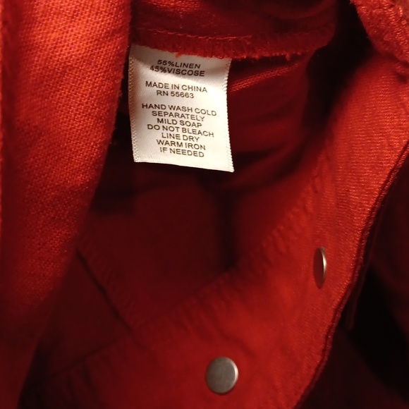 Rachel Roy Bright Red Linen Top - Picture 5 of 6